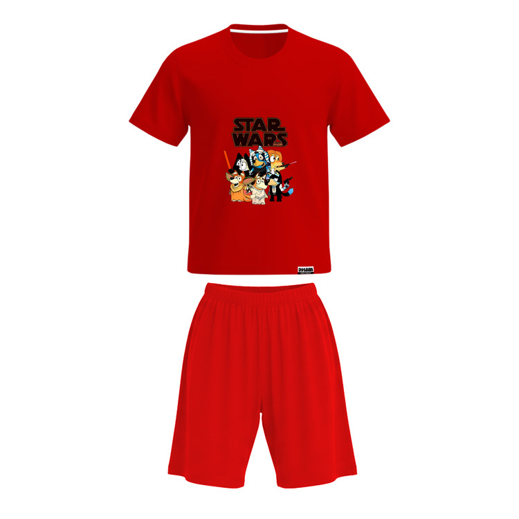 ست تیشرت و شلوارک پسرانه طرح جنگ ستارگان استار وارز star wars