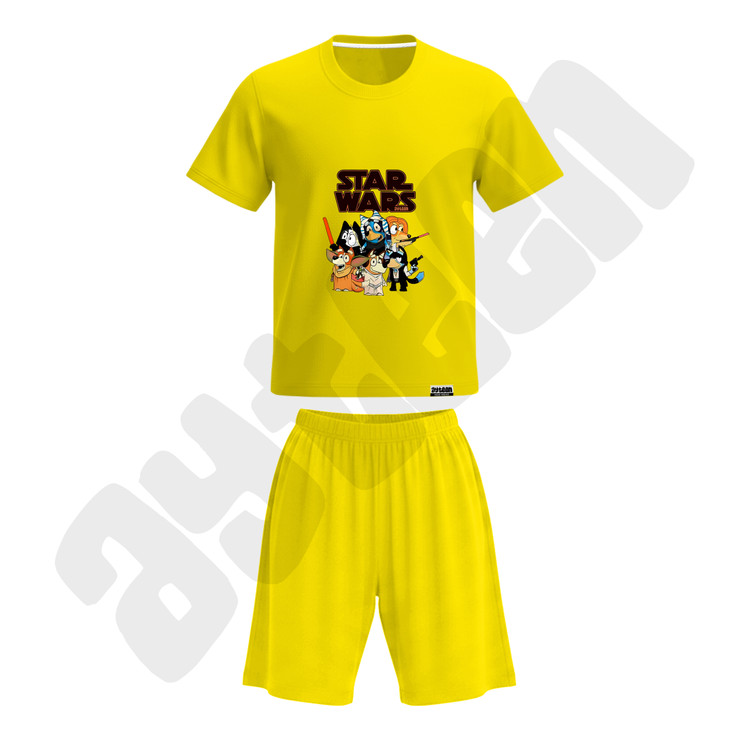 ست تیشرت و شلوارک پسرانه طرح جنگ ستارگان استار وارز star wars