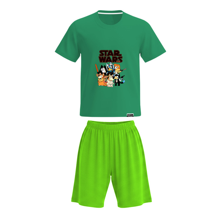 ست تیشرت و شلوارک پسرانه طرح جنگ ستارگان استار وارز star wars