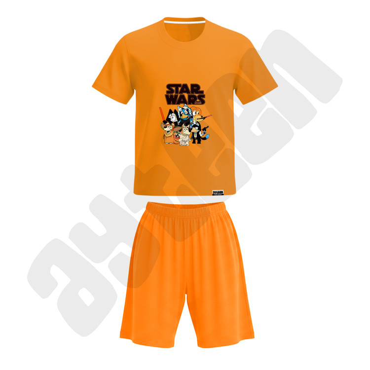 ست تیشرت و شلوارک پسرانه طرح جنگ ستارگان استار وارز star wars