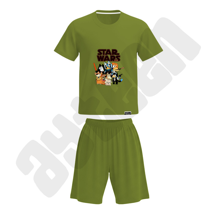 ست تیشرت و شلوارک پسرانه طرح جنگ ستارگان استار وارز star wars