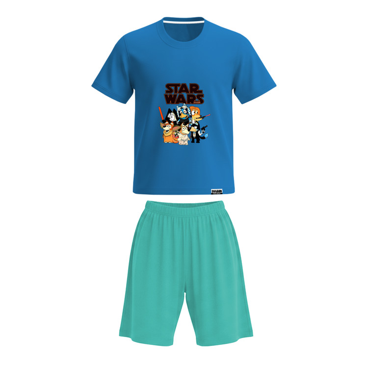 ست تیشرت و شلوارک پسرانه طرح جنگ ستارگان استار وارز star wars