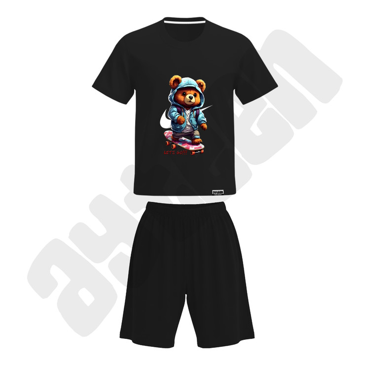 ست تیشرت و شلوارک پسرانه طرح nike bear