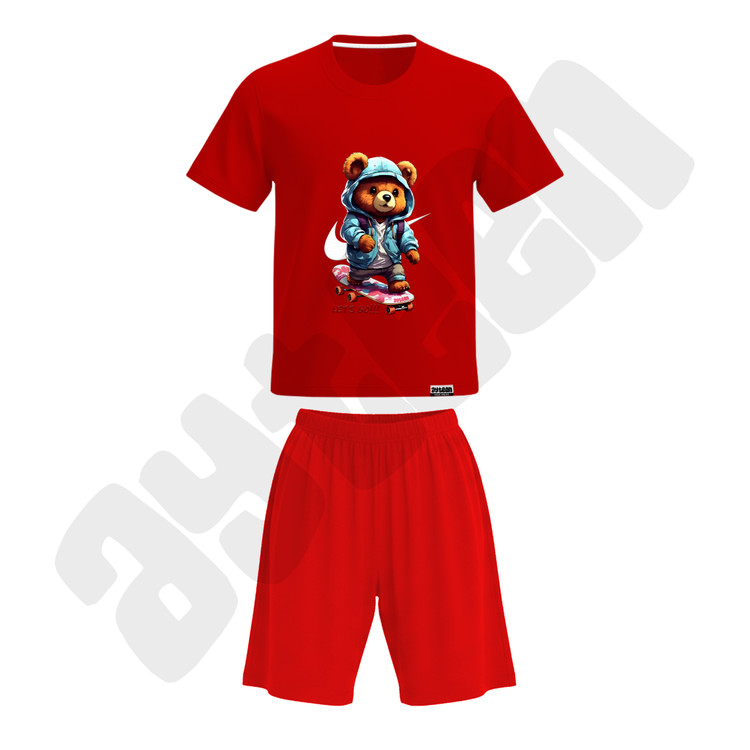 ست تیشرت و شلوارک پسرانه طرح nike bear