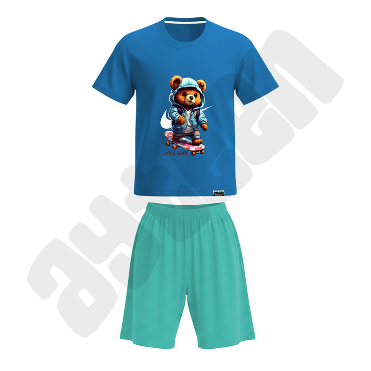 ست تیشرت و شلوارک پسرانه طرح nike bear