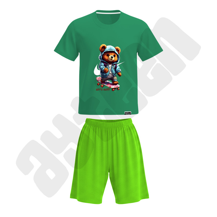 ست تیشرت و شلوارک پسرانه طرح nike bear