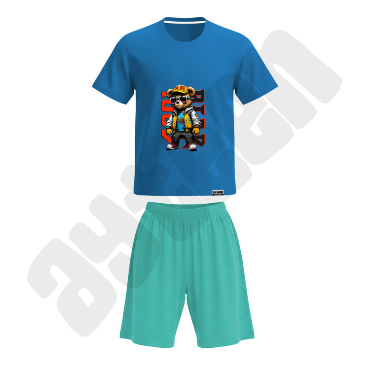 ست تیشرت و شلوارک پسرانه طرح خرس کول cool bear