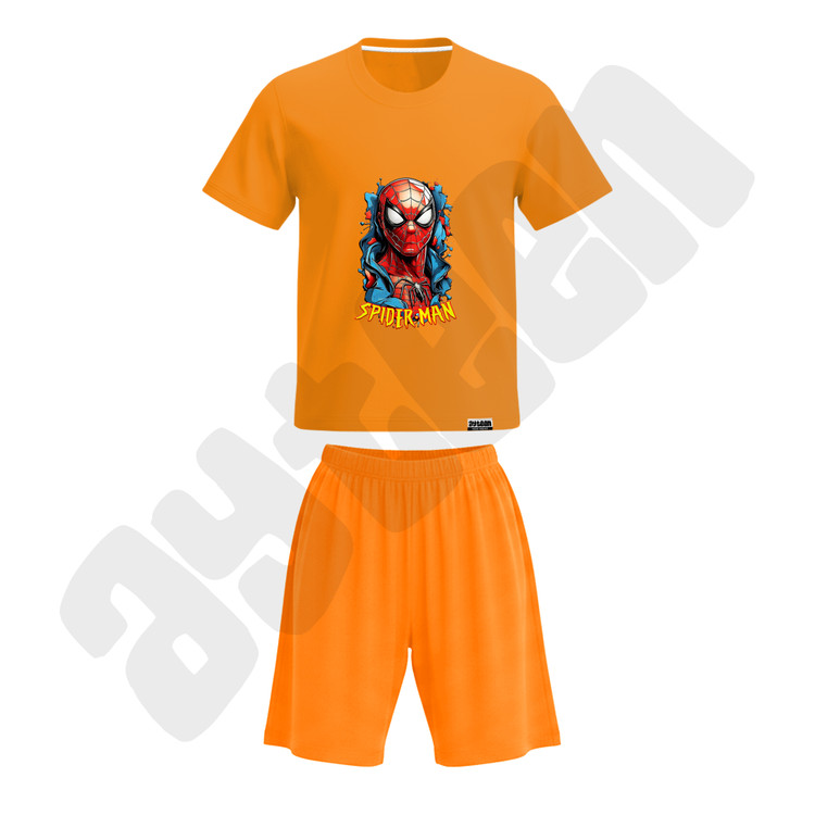 ست تیشرت و شلوارک پسرانه طرح مرد عنکبوتی spider man