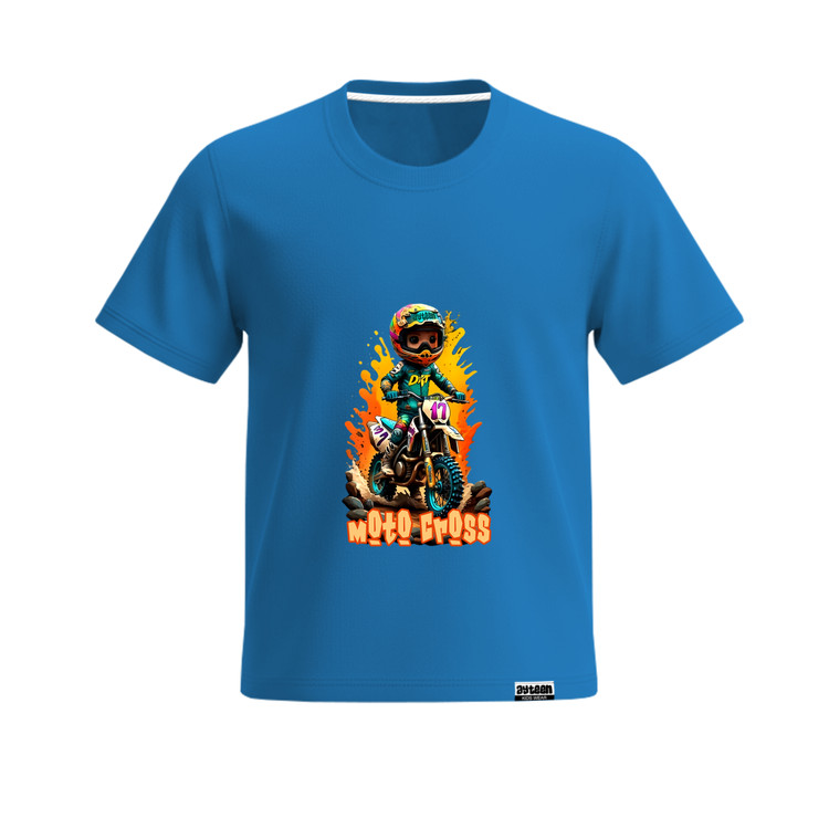 تیشرت آستین کوتاه پسرانه طرح موتور سوار