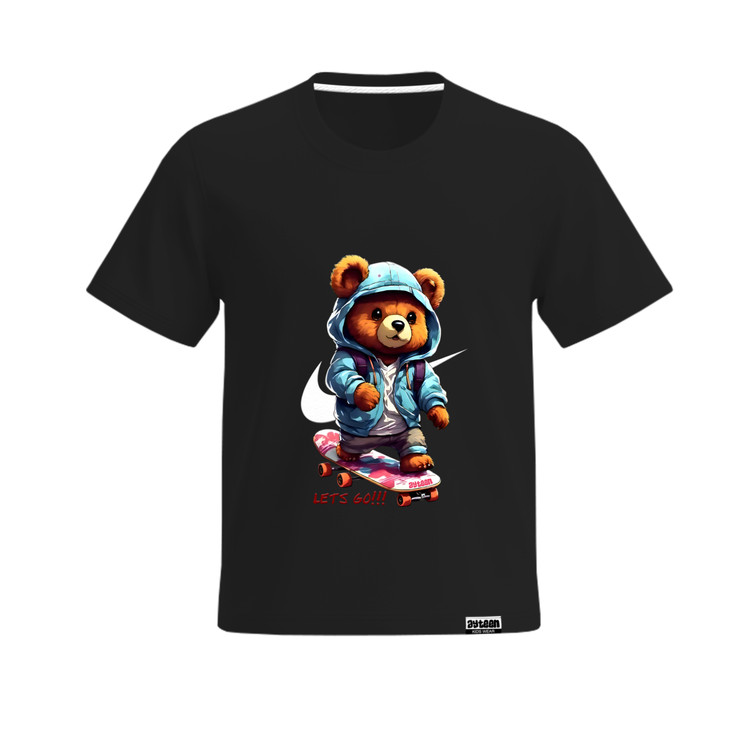 تیشرت آستین کوتاه پسرانه طرح خرس اسکیت سوار نایکی nike bear