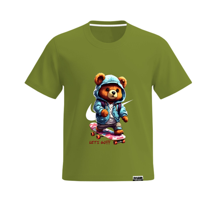 تیشرت آستین کوتاه پسرانه طرح خرس اسکیت سوار نایکی nike bear