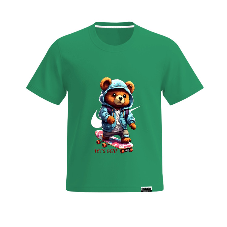 تیشرت آستین کوتاه پسرانه طرح خرس اسکیت سوار نایکی nike bear