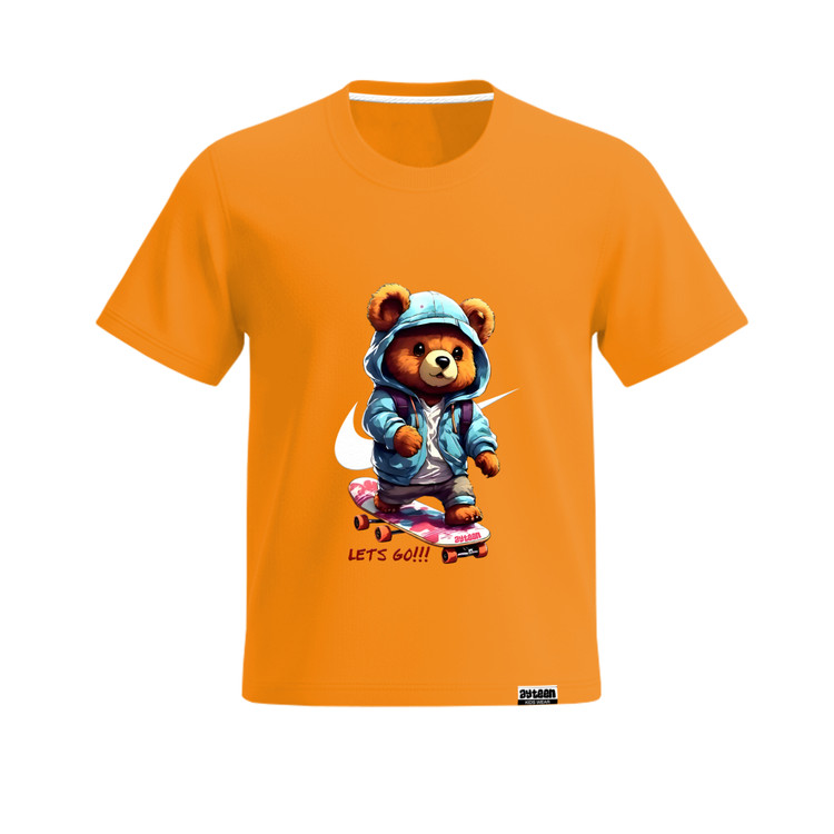 تیشرت آستین کوتاه پسرانه طرح خرس اسکیت سوار نایکی nike bear