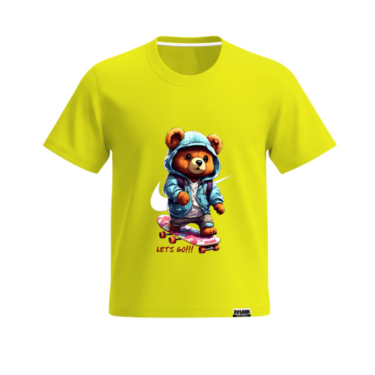 تیشرت آستین کوتاه پسرانه طرح خرس اسکیت سوار نایکی nike bear