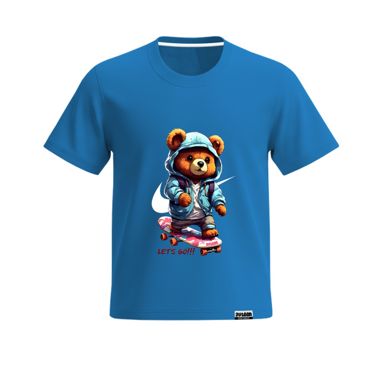 تیشرت آستین کوتاه پسرانه طرح خرس اسکیت سوار نایکی nike bear