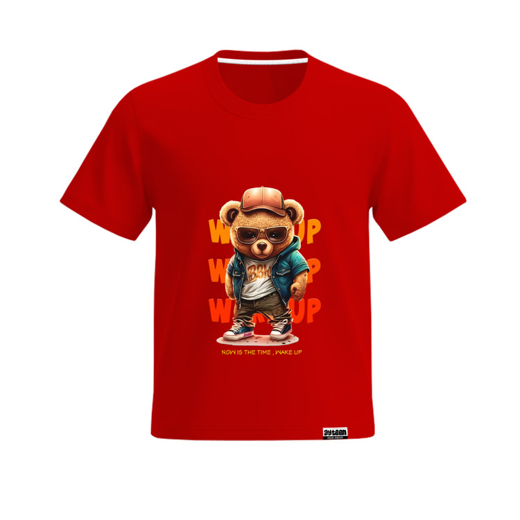 تیشرت آستین کوتاه پسرانه طرح خرس ویکاپ wake up bear