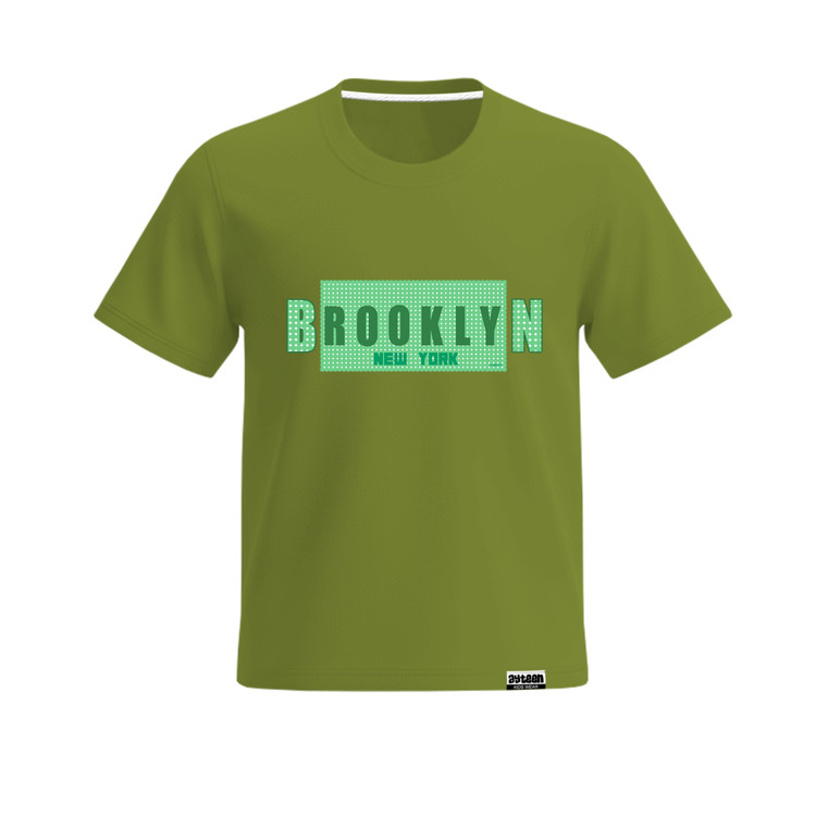 تیشرت آستین کوتاه پسرانه طرح بروکلین brooklyn رنگ سبز