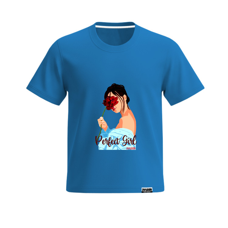 تیشرت آستین کوتاه دخترانه طرح دختر perfect girl